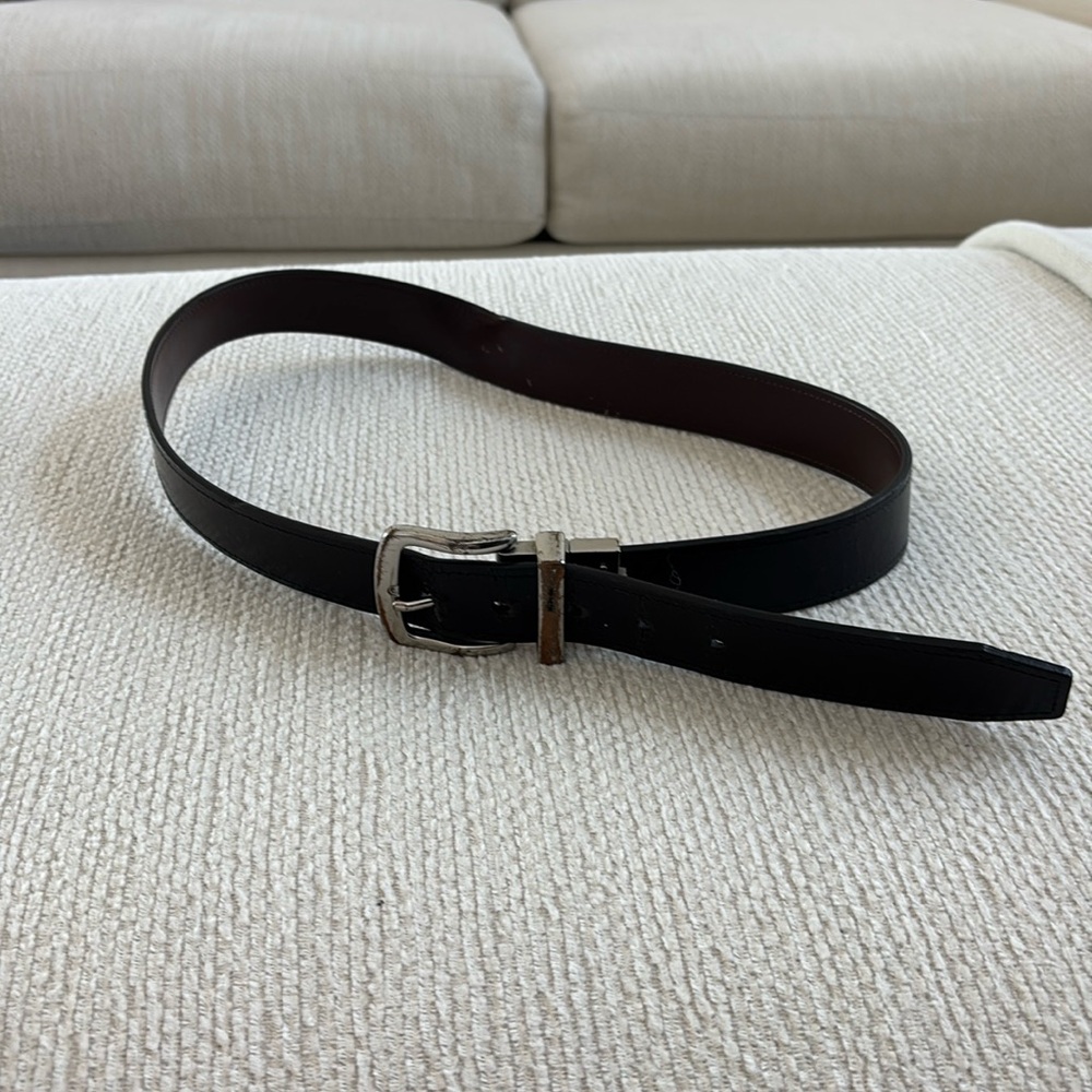 Genuine 2-sided black/ brown leather belt gap 34